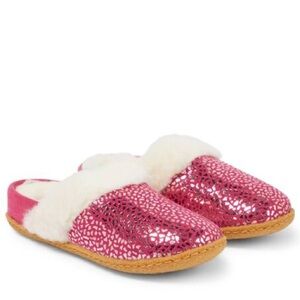 Sorel Nakiska Slide II Faux Fur Slippers Youth‎ Size 6/EU 38 - Cactus Pink - NWB